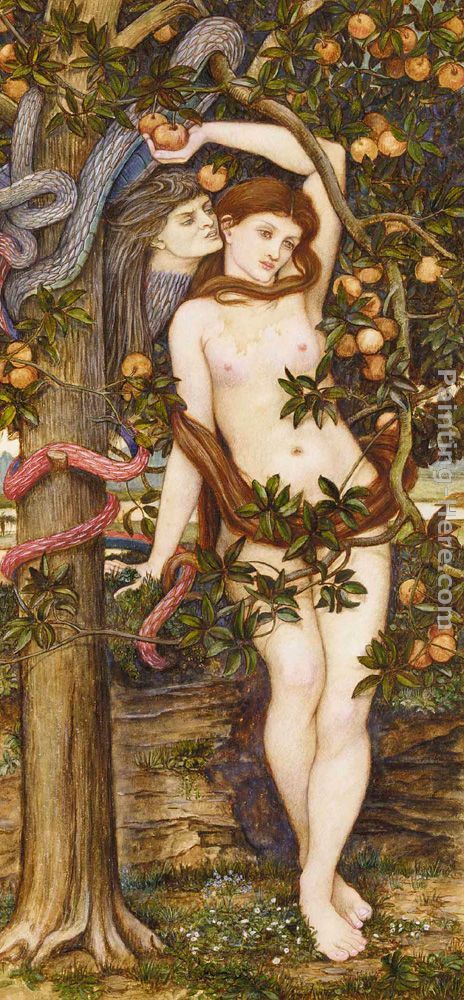 The Temptation of Eve painting - John Roddam Spencer Stanhope The Temptation of Eve art painting